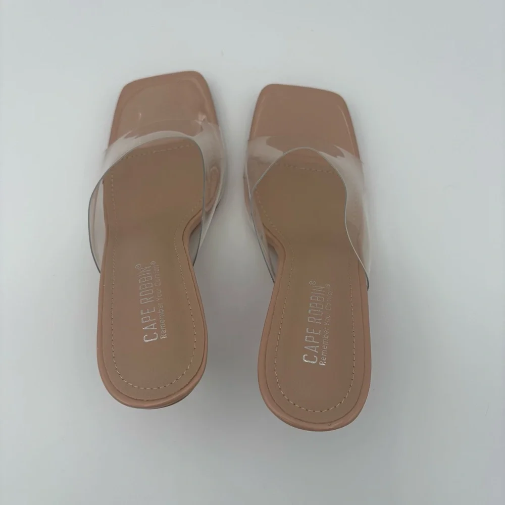Cape Robbin Clear Strap Beaded Heel Sandals | NWT | size 7.5 Statement Heels - Picture 3 of 14